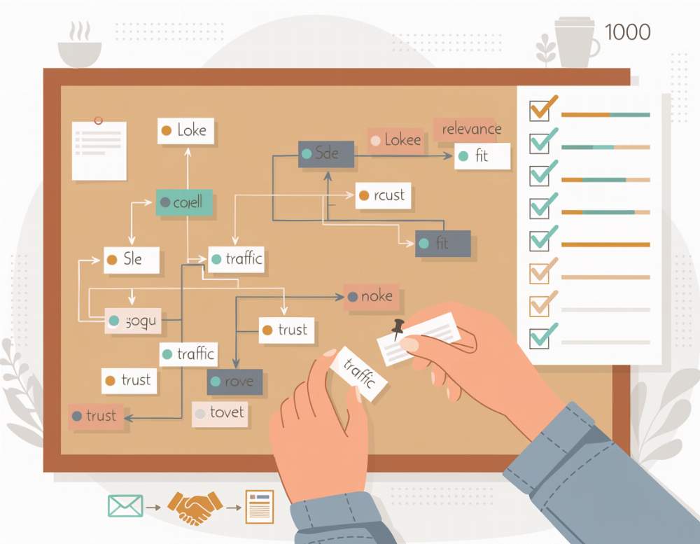 Link building nie oznacza gonitwy za DR — plan na pierwsze 100 linków